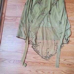 skirt, dressy, with sequins, medium, light olive green